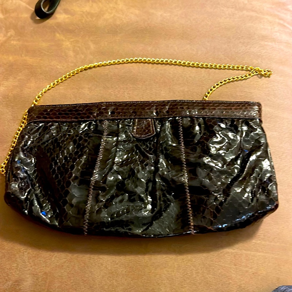 Eel Skin Clutch Purse Pocketbook Handbag